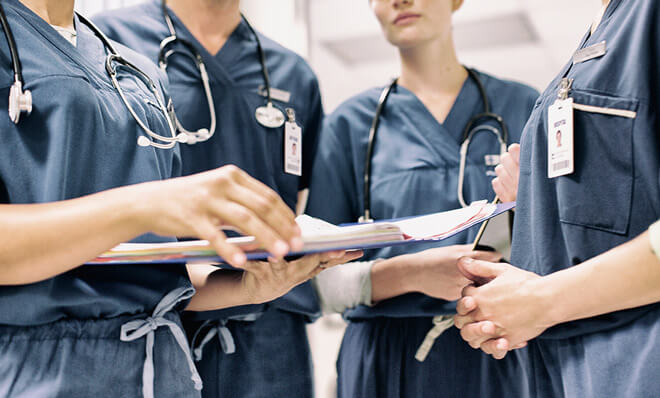 Medical staff interacting